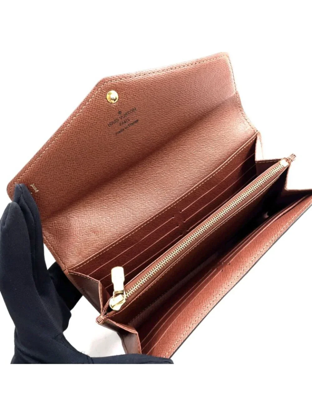 Louis Vuitton Portefeuille Sarah Monogram Leather with Initials Brown Bifold